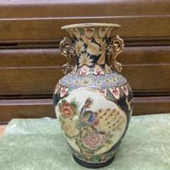 ⭐️九谷焼⭐️購入価格12万円⭐️孔雀模様の壺、花器木箱付き①⭐️