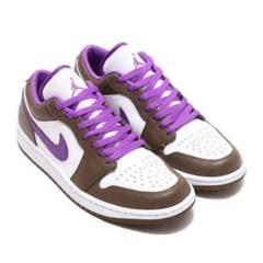 Nike Air Jordan 1 Low ブラウン/ホワイト/パープル