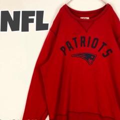 1586 NFL ペイトリオッツ　ロゴ　スウェット　トレーナー　ゆるだぼ　赤