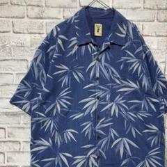 半袖シルクシャツ！アロハ　ブルーXL 17