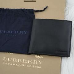 未使用品　BURBERRY LONDON 折り財布　二つ折り　ロゴグラム　黒