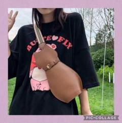 e14 レザー ねこ 猫 キャット ショルダーポーチ スマホ♪茶色 354