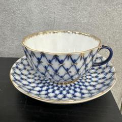 【訳あり】ロモノーソフ　コバルトネット ティーポット　インペリアルポーセレン 新品☆一級 ロモノーソフ コバルトネット ティーポット