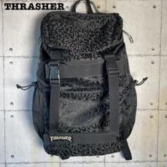 THRASHER リュック　豹柄　レオパード柄 ブラック　スケートボード