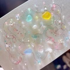 【マーメイド】シーグラスアート　イラスト　水彩画　原画 マーメイド】シーグラスアート イラスト 水彩画 原画
