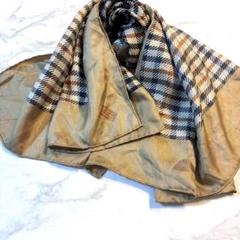 DAKS チェック柄 シルク混合スカーフ 約70cm