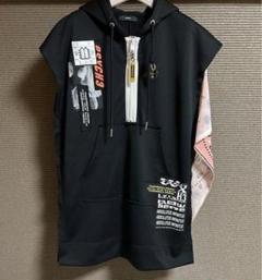 【美品】DIESEL フード付きパーカーワンピース 美品 DIESEL ダメージ加工パーカーワンピース 黒 サイズF*YC49