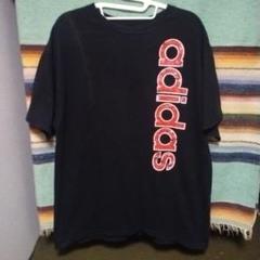 80s90s　アディダスTシャツ　USA製　両面プリント　ブラック　ヴィンテージ