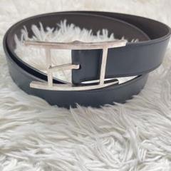 HERMES アピ レザーベルト ブラック ネイビー サイズ 90 HERMES エルメス Size 90 ベルト ゴールド ブラック メンズ
