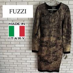 超希少【FUZZI】フッジ イタリア製 ゴールド デザインロングワンピース