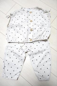 【未使用】ZARA 麻　ドット柄　セットアップ　92