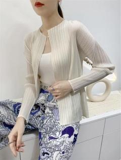 美品♪大幅値下げ☆プリーツプリーズme ホワイトカーディガン PLEATS PLEASE ISSEY MIYAKE - □美品□PLEATS PLEASE ISSEY