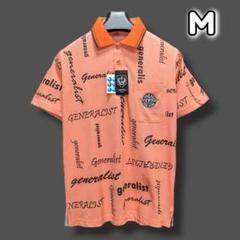 【美品】Hifumi ヒフミ　総柄 半袖ポロシャツ ポリエステル100% Ｍ 美品】Hifumi ヒフミ 総柄 半袖ポロシャツ ポリエステル100% M