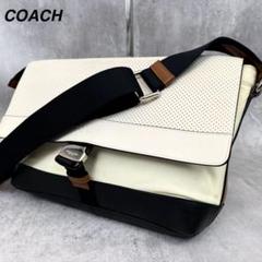 状態良好✨COACH メッセンジャーバッグ 本革 チャーム付き ブラック 黒 COACH ショルダーバッグ チャーター クロスボディ バッグ 24