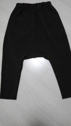 antiqua　ストライプサルエルパンツ　ブラック
