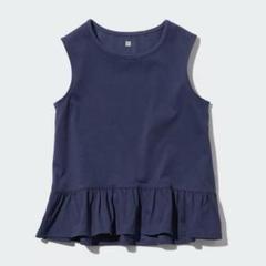 良品！ユニクロ〔160〕エアリズムコットンTシャツ（ノースリーブ）キッズ フレア