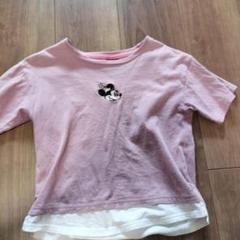 ミニー刺繍ピンクTシャツ 120