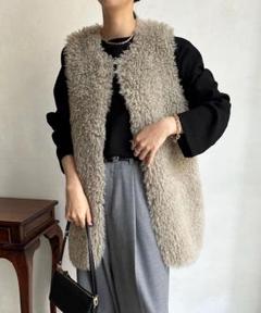 ⭐️美品　DouDou ドゥドゥ　ラビットファーベスト　リアルファー DouDou（ドゥドゥ）の「エコファーベスト（ベスト）」 - WEAR