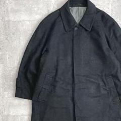 古着 vintage カシミア ステンカラーロングコート チャコールグレー