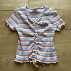 バイラビット　ドローストリング　ボーダー　Tシャツ　ピンク　140