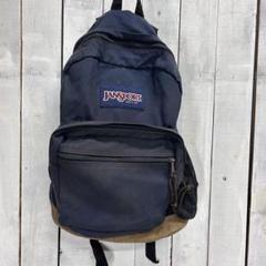 80s　JANSPORT　バックパック　レザー　USA製　サンフェード　紺タグ 80s JANSPORT バックパック レザー USA製 サンフェード 紺タグ