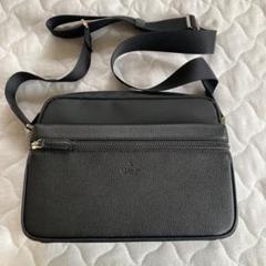 ランバン　コレクション　LANVIN　イケテイ　ブラックレザー　ショルダーバッグ