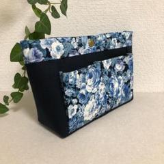 バッグインバッグ♪Blue Rose ガーデン♪ハンドメイド