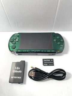 【動作品】SONY PSP-3000 スピリティッド・グリーン(付属品あり)