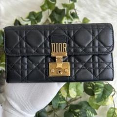 贅沢品 カナージュ 長財布 ディオール レザー 二つ折り ゴールド金具 小物
