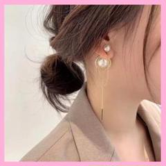 ❮ヒット商品★❯ パール ゴールド チェーン ピアス 韓国