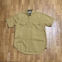 90s CAMEL サファリシャツ 半袖 M ベージュ 古着 タバコメーカー