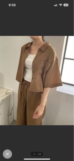 ローリーズファームメッシュクロップドシャツＳＳ　907060イエロー