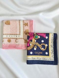 CELINE ピンク ネイビー ハンカチセット - メルカリ