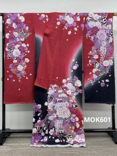 振袖 仮絵羽 銀通し ラメ刺繍 銀彩 紋意匠 正絹 未仕立て品 八掛付き