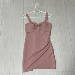 韓国ドレス　リボン　キャバドレス　デイジーストア　ピンク　ミニドレス