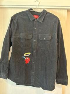 Supreme フード付きコーデュロイシャツ　Lサイズ　ブラック Supreme シュプリーム 16AW Corduroy Shirt コーデュロイ シャツ