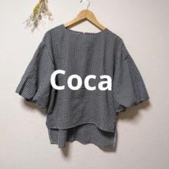 Coca コカ バルーン袖 ギンガムチェック ブラウス お洒落 カワイイ