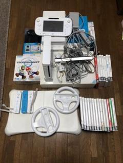 WiiU wii WiiUゲーム3コ Wiiゲーム21コ ハンドル wiifit