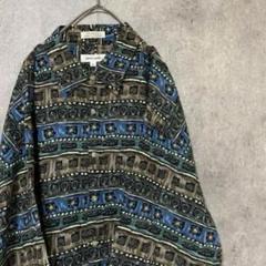 90s vintage 半袖　柄シャツ　レーヨン　メンズ XL 古着　個性派