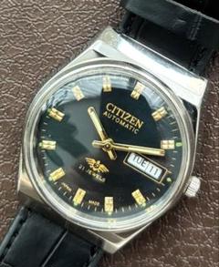 ヴィンテージ CITIZEN 自動巻き時計 黒文字盤 21 jewels