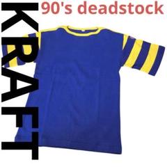 90's deadstock "KRAFT クラフト" 袖ボーダー半袖Tシャツ