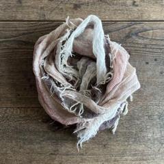 アイボリー フリンジ付き ストール tamaki niime 新品 roots shawl MIDDLE cotton｜tamaki niime 玉木新雌