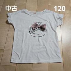 女の子顔プリントTシャツ 120