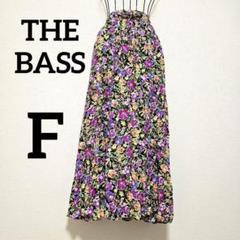 THE BASSプリントロングフレアスカートF韓国製総柄個性的花柄春夏