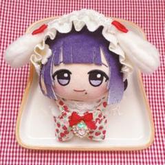 ちびぐるみサイズ☆赤白×イチゴチェリー柄♡3点set☆ぬい服