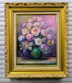 油彩画家haru F6号＊薔薇＊新作＊肉筆画＊一点物＊額縁付き 画家haru油彩画F6号＊薔薇＊肉筆画＊一点物＊