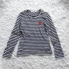 【再入荷】プレイコムデギャルソン ボーダーロンT ブラック レディースLサイズ COMMEdesGARCONS PLAY ボーダー 長袖 Tシャツ ブラック/ホワイト