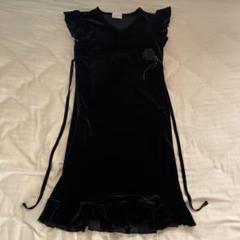 ブラックベルベットロングワンピース