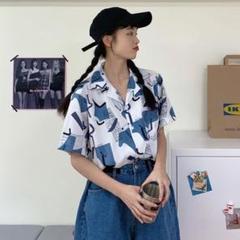 半袖 L トップス シャツ 大きめ 夏 さわやか レディース ホワイト