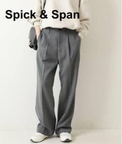 ハイブリッドダブルクロスワンタックパンツ 専用 Spick & Span ハイブリッドダブルクロスワンタックパンツ グレー